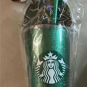 Starbucks 2020 Holiday Green Glitter Tumbler